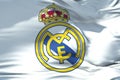 Waving fabric texture flag of Real Madrid C.F. football club, re