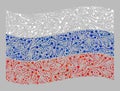 Waving Festival Russia Flag - Mosaic with Petard Stars