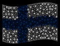 Waving Finland Flag Mesh Illustration with Light Effect
