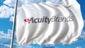 Waving flag with Acuity Brands logo. Editoial 3D rendering Royalty Free Stock Photo