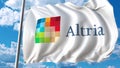 Waving flag with Altria logo. Editoial 3D rendering