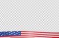 Waving flag of American isolated  on png or transparent  background,Symbols of USA , template for banner,card,advertising ,promote Royalty Free Stock Photo