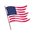 Waving flag. American flag on white background. National flag waving symbol. Banner design element Royalty Free Stock Photo