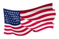 Waving flag. American flag on white background. National flag waving symbol. Banner design element Royalty Free Stock Photo