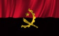 Waving flag of the Angola. Waving Angola flag Royalty Free Stock Photo