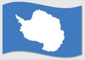 Waving flag of Antarctica vector graphic. Waving Antarctic flag illustration. Antarctica country flag wavin in the wind is a