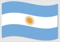 Waving flag of Argentina vector graphic. Waving Argentinian flag illustration. Argentina country flag wavin in the wind is a Royalty Free Stock Photo