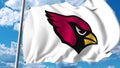 Waving flag with Arizona Cardinals professional team logo. Editorial 3D rendering Royalty Free Stock Photo