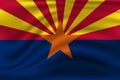 Waving flag of Arizona. illustration Royalty Free Stock Photo