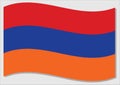 Waving flag of Armenia vector graphic. Waving Armenian flag illustration. Armenia country flag wavin in the wind is a symbol of