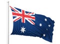 Waving flag of Australia on flagpole