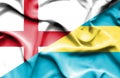 Waving flag of Bahamas and England