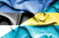 Waving flag of Bahamas and Estonia