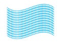 Waving flag of Bavaria with lozenges seamless pattern. Oktoberfest pennant with reapiting blue and white rhombus Royalty Free Stock Photo