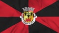 Waving flag of Beja district in Portugal. 3d animation in 4k video.