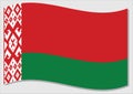 Waving flag of Belarus vector graphic. Waving Belarusian flag illustration. Belarus country flag wavin in the wind is a symbol of