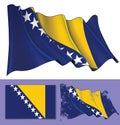 Waving Flag of Bosnia and Herzegovina