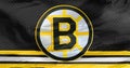 A waving flag of The Boston Bruins, a professional ice hockey team