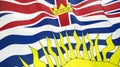 The flag of British Columbia. Waving silk flag of British Columbia. High quality render. 3D illustration