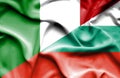 Waving flag of Bulgaria and Italy Royalty Free Stock Photo