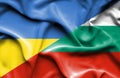 Waving flag of Bulgaria and Ukraine