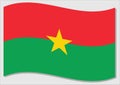 Waving flag of Burkina Faso vector graphic. Waving Burkinabe flag illustration. Burkina Faso country flag wavin in the wind is a