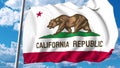 Waving flag of California. 3D rendering Royalty Free Stock Photo