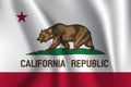 Waving flag of California. illustration