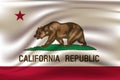 Waving flag of California. illustration