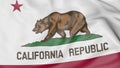 Waving flag of California state. 3D rendering Royalty Free Stock Photo