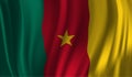 Waving flag of the Cameroon. Waving Cameroon flag