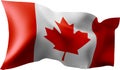 Waving flag of the Canada. Illustration of wavy Canada Flag. Flag on transparent background - vector illustration.