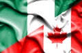 Waving flag of Canada and Nigeria