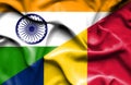 Waving flag of Chad and India