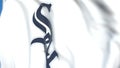 Waving flag with Chicago White Sox team logo, close-up. Editorial 3D rendering