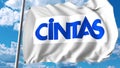 Waving flag with Cintas logo. Editoial 3D rendering Royalty Free Stock Photo