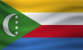 Waving flag of Comoros. Vector illustration