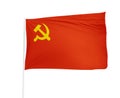 Waving flag of Comunism in white background.