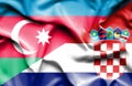 Waving flag of Croatia and Azerbaijan