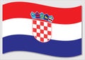Waving flag of Croatia vector graphic. Waving Croatian flag illustration. Croatia country flag wavin in the wind is a symbol of