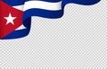 Waving flag of Cuba isolated  on png or transparent  background,Symbol of Cuba,template for banner,card,advertising ,promote, Royalty Free Stock Photo