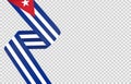 Waving flag of Cuba isolated  on png or transparent  background,Symbol of Cuba,template for banner,card,advertising ,promote, Royalty Free Stock Photo