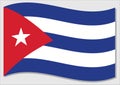 Waving flag of Cuba vector graphic. Waving Cuban flag illustration. Cuba country flag wavin in the wind is a symbol of freedom and Royalty Free Stock Photo