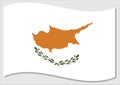 Waving flag of Cyprus vector graphic. Waving Cypriot flag illustration. Cyprus country flag wavin in the wind is a symbol of
