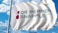 Waving flag with Dr Pepper Snapple Group logo. Editoial 3D rendering