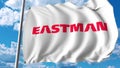 Waving flag with Eastman Chemical Company logo. Editoial 3D rendering