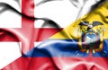 Waving flag of Ecuador and England