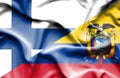 Waving flag of Ecuador and Finland