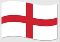 Waving flag of England vector graphic. Waving English flag illustration. England country flag wavin in the wind is a symbol of Royalty Free Stock Photo