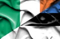 Waving flag of Estonia and Ireland